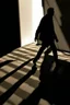 Placeholder: a distressing image of a person walking, shadow trailing them, but the shadow is a monster
