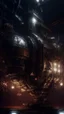 Placeholder: Si-Fi, The ship engine , atmospheric lighting effects, intricate industrial details, moody atmosphere, eerie grimdark ambiance, complex motherboard accents, speculative fiction art. Bokeh