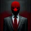 Placeholder: a scary man wearing a suit with a red tie who has no face