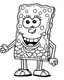 Placeholder: Generate a colouring pages of the SpongeBob along with some pencil sketch marks with white background