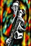 Placeholder: A saxophone jazz style, digital art