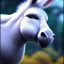 Placeholder: cute donkey with blue eyes,by pixar