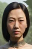 Placeholder: Thailand girl head portrait, warrior costume, village, meditation, woods, cyberpunk, 8k quality