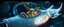 Placeholder: portrait of space captain, gremlin, priest psycho, in cockpit, celtic knot hollow tube transparent core ornate indented space ship, shiny bright mega ship flourescent white blue like bubble gum with a few big windows and decks, interdimensional twister, rock against colored spaced fog, space interior. split tail, winged serpent, glowing aura