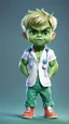 Placeholder: Lovely little baby hulk, full body portrait of cute little chibi boy looking at the camera realistically, dressed as a doctor, bright colors make octane popular on artstation, solid color background wall, lovely, cute, 3D rendering, cute pixar, inspired by Do cheung, blonde boy, andrew dixon, realistic, 3d, anime style, well shaded, smooth, pixar.