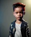 Placeholder: Rihanna toddler, full body, leather jacket, soft skin, dramatic lighting, hyper realistic