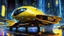 Placeholder: A masterpiece conceptual digital painting of a prototype, experimental, yellow(((Pac-Man)))-attack craft, with illuminated holographic eyes, pinstripes, and detailed LED light accents, in a glossy cyberpunk background, Syd Mead art style, sci-fi, cyberpunk, game art, intricate details, HDR, beautifully shot, hyperrealistic, sharp focus, dim foul lighting, 64 megapixels, perfect composition, high contrast, cinematic, atmospheric, moody.