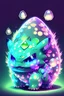 Placeholder: Cartoon egg pfp character detailed anime bulbasaur glitter intricate neon