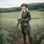 Placeholder: [standing in a Cornwall field] A woman elf, clad in a dirty World War I worker's uniform, her delicate features stark against the rugged attire. But what truly caught the eye was the heavy machine gun she carried with ease, a juxtaposition of elegance and power that defied conventional stereotypes.
