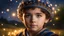 Placeholder: little very young Bulgarian boy, handsome, peaceful, gentle, confident, calm, wise, happy, facing camera, head and shoulders, traditional Bulgarian costume, perfect eyes, exquisite composition, night scene, fireflies, stars, Bulgarian landscape, beautiful intricate insanely detailed octane render, 8k artistic photography, photorealistic concept art, soft natural volumetric cinematic perfect light, chiaroscuro, award-winning photograph, masterpiece, Raphael, Bouguereau, Alma-Tadema