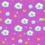 Placeholder: floating flowers in outer space repeating pattern