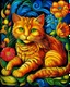 Placeholder: Portrait of a cat by Van Gogh