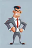 Placeholder: successful man cartoon character design white background hyper details