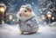 Placeholder: a beautifully dressed hamster cheerfully strolls down the street in light silver tones, delicate white velvety clouds, exquisite and filigree, lanterns, ice sculptures in rococo style, snowy, filigree, snow-covered trees, snow, mystical haze, starry black night, hyperrealistic, beautiful, clearance, professional photo, beautiful, high resolution, CGI,f/16, 1/300 s, high-detail digital painting, huge moon. Queen Anna. Josephine Wall