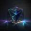 Placeholder: 3d holographic geometric shape isolated on infinite dark background, glow, glass effect, 4k.