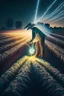 Placeholder: farmer using magic light to farm cover crops