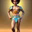 Placeholder: beautiful 12 year old arabic boy with curly hair and light blue eyes dressed in short loincloth