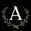 Placeholder: 2 branches(crossed at bottom, arching upward in a wreath, delicate hand drawn linework, romantic), Letter A in Middle or wreath, sharp image, white vector on black background