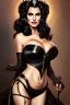 Placeholder: painting of lisa ann as evil queen in black leather, feminie, angry, stern look on her face, volouptous, busty, cleavage, emperious, mature, highly detailed, digital painting, artstation, concept art, smooth, sharp focus, illustration, art by gaston bussiere and alphonse mucha