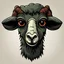 Placeholder: black zombie sheep face cartoon