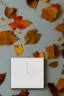 Placeholder: square logo , landscape with leaf fall, flying leaves in the book