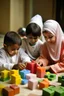 Placeholder: children Saudi Arabia They play with cubes