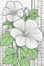 Placeholder: flowers coloring page for kids, petunia, cartoon style, thick outline, low details, no shading, no color