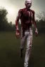 Placeholder: realistic image, joe biden zombie, zombie posing, arm cut and bleeding, amputated leg, night, walking with a limp, waist up view, dark ambient, highly detailed, sky background, concept art, unreal engine 5, god rays, ray tracing, RTX, lumen lighting, ultra detail, volumetric lighting, 3d, finely drawn, high definition, high resolution.