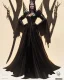 Placeholder: old evil queen in black leather gown, femme fatale, volouptous, busty, cleavage, angry, emperious, 8k resolution concept art portrait by Greg Rutkowski,