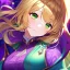 Placeholder: 8k, Girl, high quality, detailed, golden hair, green eyes, beautiful lighting, vibrant colors, purple lightning, purple outfit