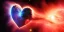 Placeholder: earth up close. heart shaped nebula