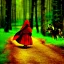 Placeholder: little red riding hood chases the wolf