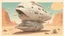Placeholder: duck shaped space ship in the desert surrounded by lost things
