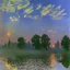 Placeholder: Sun in the sky small town by Monet