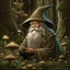 Placeholder: Gandalf, painted, digital painting, 24k, high resolution, highly detailed, cozy, forest with leafs, mushrooms and flowers, smooth, art by JOHN STEPHENS