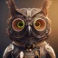 Placeholder: Steampunk Owl, extreme detail, Photorealism, macro lens 70mm,bokeh, cinema4d, HDR, 8k, unreal engine 5