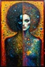 Placeholder: "Dark Goddess Energy" is a contrasting artwork with one half in a mashup of Klimt and Giger and the other a colorful blend inspired by Kandinsky