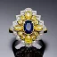 Placeholder: diamond and yellow sapphire ring, art noveau, filigree, floral, breathtaking, highly ornate, delicate, intricate, photorealistic, high fashion, fine jewellery, luxury, designer