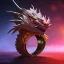 Placeholder: Ring dragon as diamond with red diamond eyes, sculpture, hyperphotorealistic,8k,HDR,macro lens, sharp focus, hyper detail, sparkle, unreal engine 5, neon lighting, masterpiece, hypermaximalist, intcrate detailed, elegant, hyper detailed