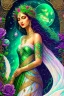 Placeholder: The beautiful goddess of healing and well-being stands on a land of pure water embellished with emeralds. And glass rose trees. And a name. Colored with stars and planets