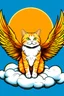 Placeholder: orange cat with stripes in heaven with wings and a halo modern