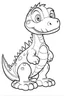 Placeholder: cute dinosaur to color, full body, outlined, without shadow, and well outlined