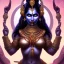 Placeholder: Goddess Kali in action, pitch black complexion, beautiful, svelte, stunning, chiseled face, fierce, unreal-5 engine volumetric lighting, intricate details, realistic style