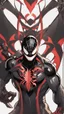 Placeholder: miles morales mix with venom symbiote in solo leveling shadow artstyle, rainhard armor, demon lord them, intricate details, highly detailed, high details