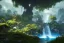 Placeholder: Art by Dylan cole and Eddie mendoza, Avatar concept art, pandora, hovering island with waterfall, landscape, ultra-wide angle, ultra realistic, digital painting, unreal engine 5, 8 k uhd, volumetric lighting, beautiful, sharp focus, ultra detailed, concept art, studio quality