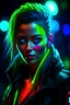 Placeholder: hyper real oil painting of cyberpunk Malkavian vampire portrait with clear blue-green eyes in spotlight feeling in control, zeiss prime lens, bokeh like f/0.8, tilt-shift lens 8k, high detail, smooth render, down-light, unreal engine, prize winning