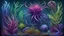 Placeholder: biom creatures, plants from subanautica from deep sea, leviathan's a lot of sea plants very deep, beautiful, river of magma, green and blue, purple