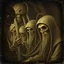 Placeholder: Daguerrotype close up some mysterious figures, odd background, Hieronymus Bosch Max Ernst ambient light, Amano, Botticelli, Alphonse Mucha
