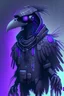 Placeholder: Cartoon Cyberpunk anthropomorphic Raven, clean, ultra detailed, no blur