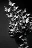 Placeholder: abstract black mask with white Butterflys flying away
